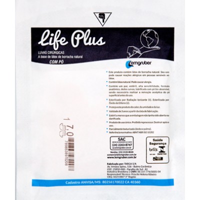 Luva de Cirúrgica Estéril C/ Pó  LIFE PLUS 